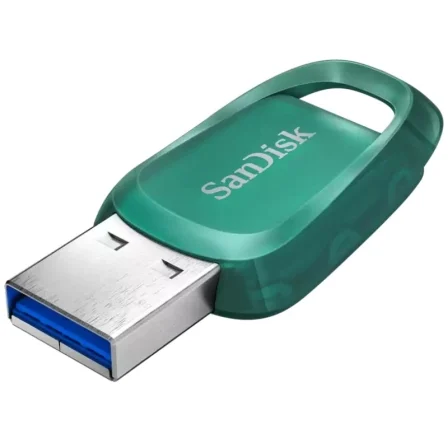 SanDisk Pendrive Ultra Eco 64GB USB 3.2 - Fabricado con 70% Plástico Reciclado - Hasta 100 MB/s - Modelo SDCZ96-064G-G46